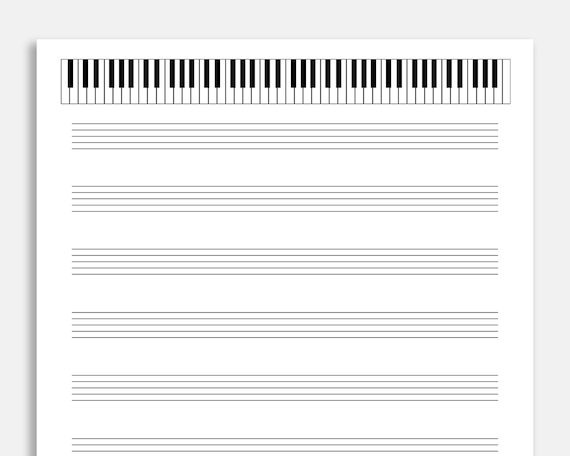 Printable Sheet Music With Piano for Letter/a4. Blank Sheet - Etsy