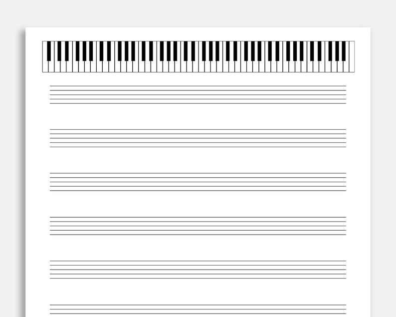 Printable Sheet Music With Piano for Letter/a4. Blank Sheet - Etsy