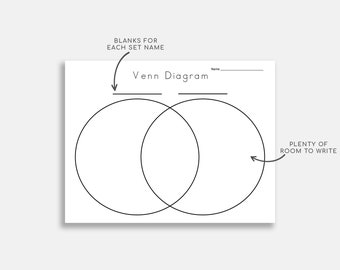 venn diagram worksheets compare and contrast worksheet 3rd etsy canada