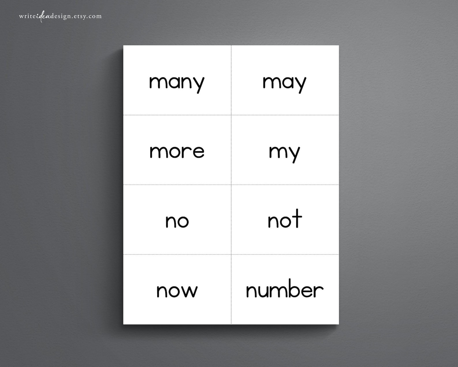 100 Sight Words Printable Flash Card. Kindergarten Sight - Etsy