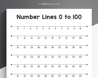 Afdrukbaar nummerlijndiagram 0 tot 100. Leeg nummerlijndiagram.