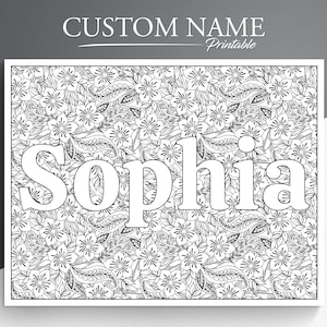 Custom Name Coloring Page. Custom Name Print. Custom Color Page. Personalized Coloring Page.