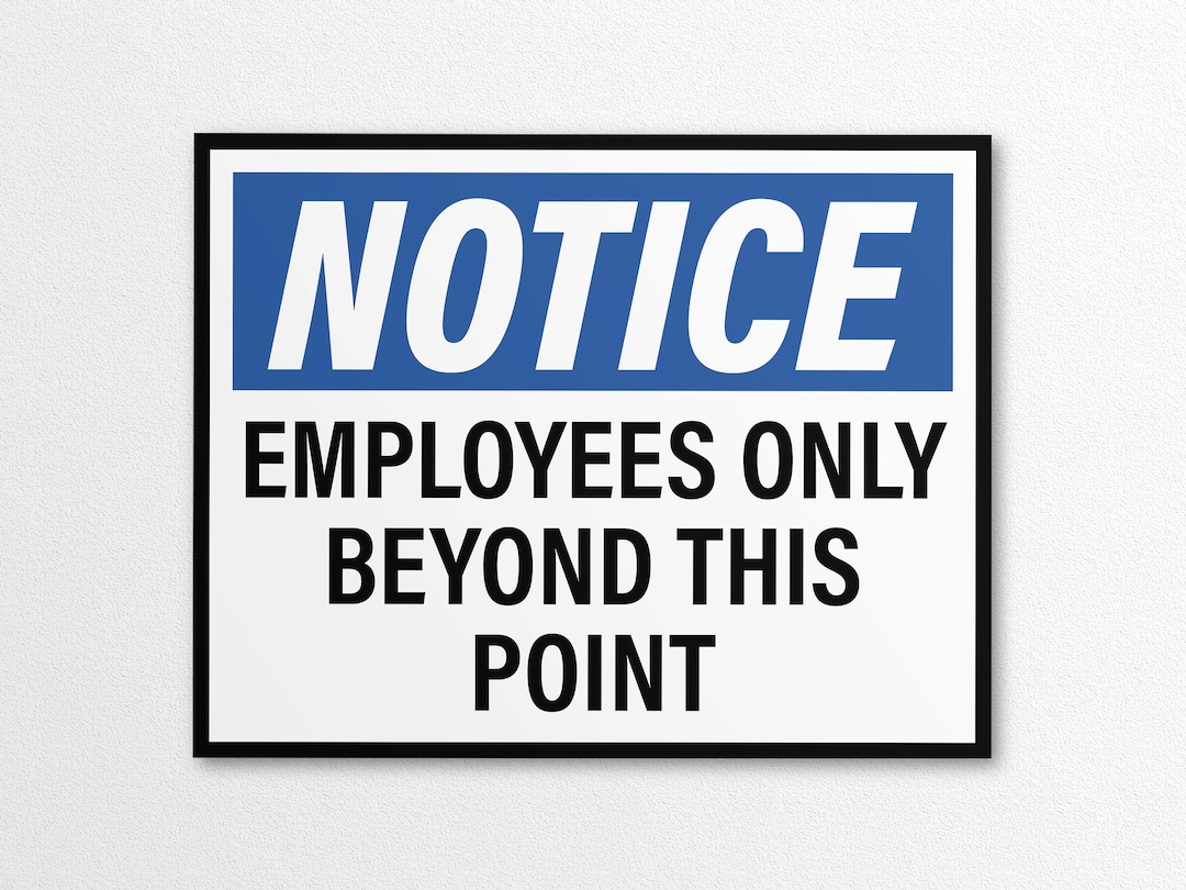 Printable Notice - Employees Only Beyond This Point Sign in US Letter - Staff Only Beyond This Point Sign