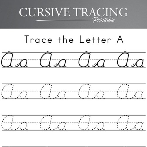 Cursive Letter Tracing. Cursive Handwriting Practice. Learn - Etsy