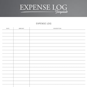 Expense Log. Expense Tracker. Purchase Tracker. Business Expenses. Spending Log.