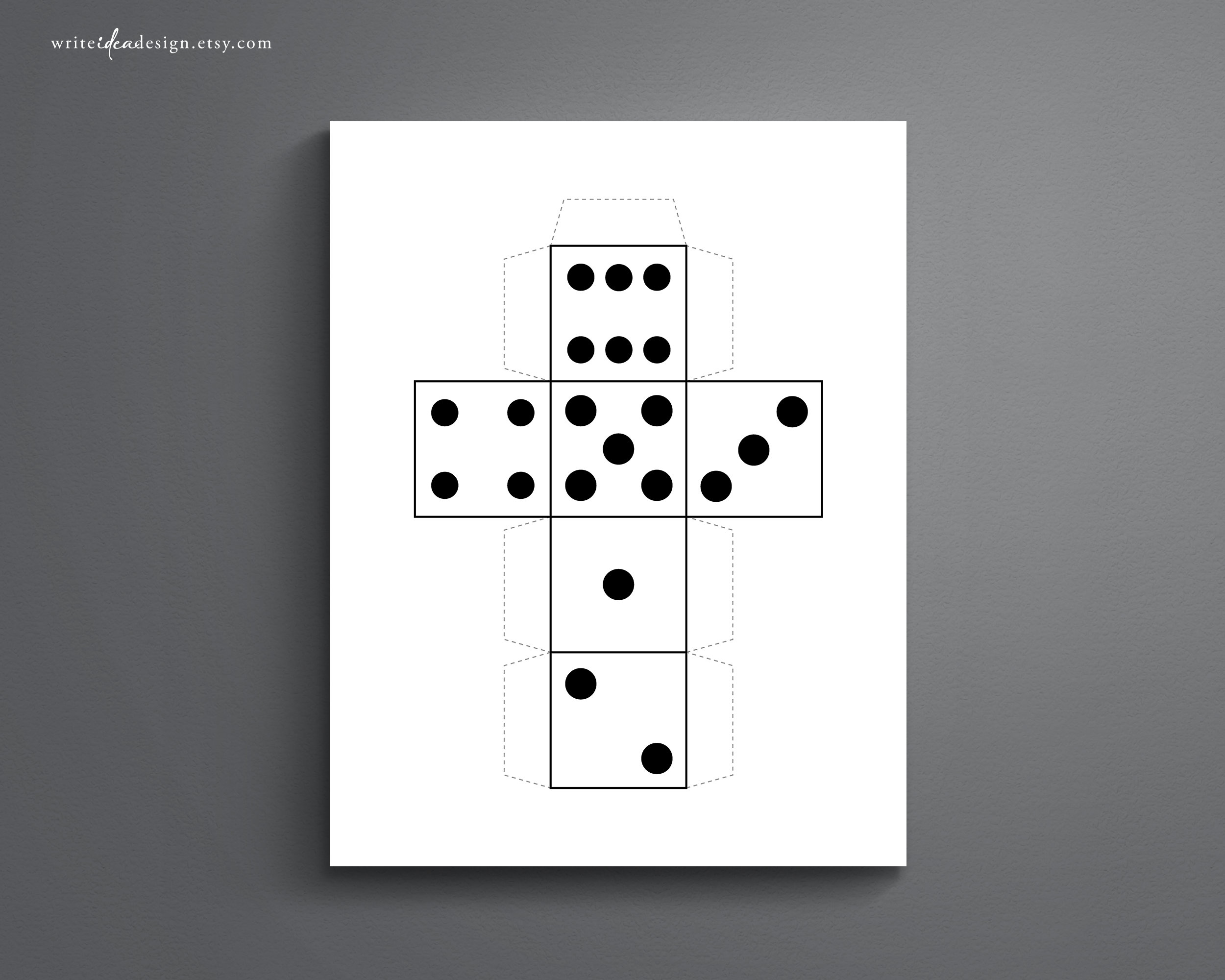 印刷可能なサイコロのテンプレート - DIY 6 面サイコロ クラフト