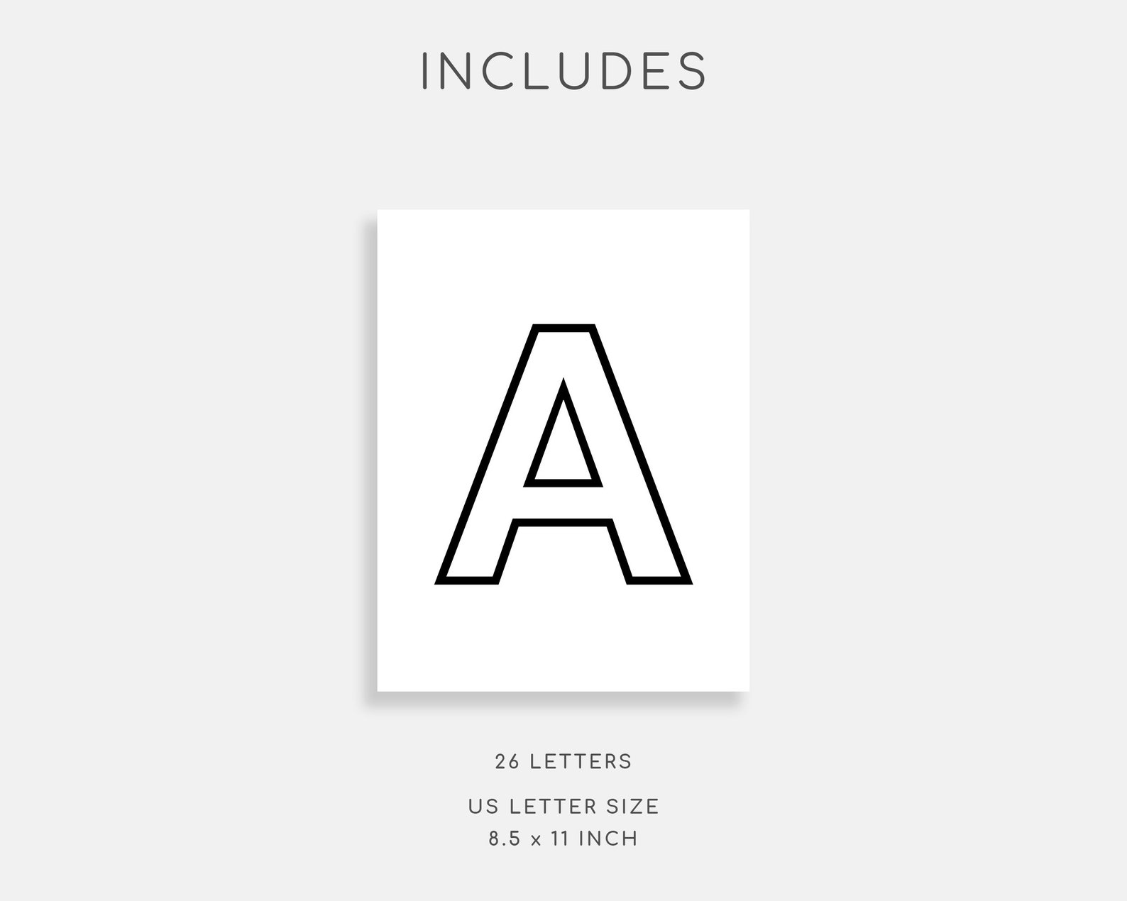 Printable Uppercase Letters. Printable Alphabet. 26 Pages. | Etsy