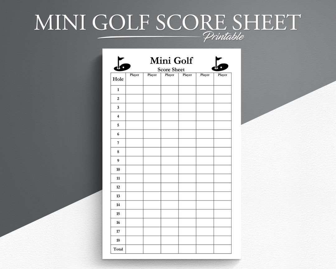 Printable Mini Golf Score Sheet PDF Format 2 Per Page Miniature Golf