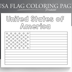 Printable USA Flag Coloring Page. American Flag Coloring Page. United States Flag Coloring Page. USA Flag Activity.