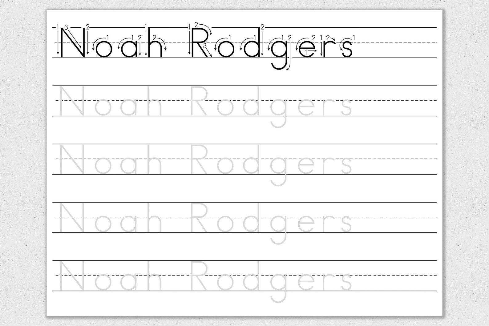 name tracing sheet name writing name worksheet learn to etsy