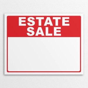 Letrero de venta de bienes imprimible - Tamaños carta y A4 de EE. UU., descarga instantánea en PDF
