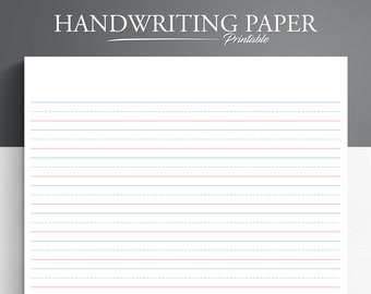 Handwriting Practice Paper: Red/Blue Penmanship Sheet (PDF)