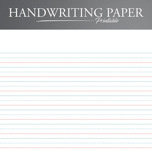 Red/Blue Practice Writing Paper. Handwriting Paper. Red Bottom, Blue Top Penmanship Paper. Writing Practice Paper. Handwriting Sheet.