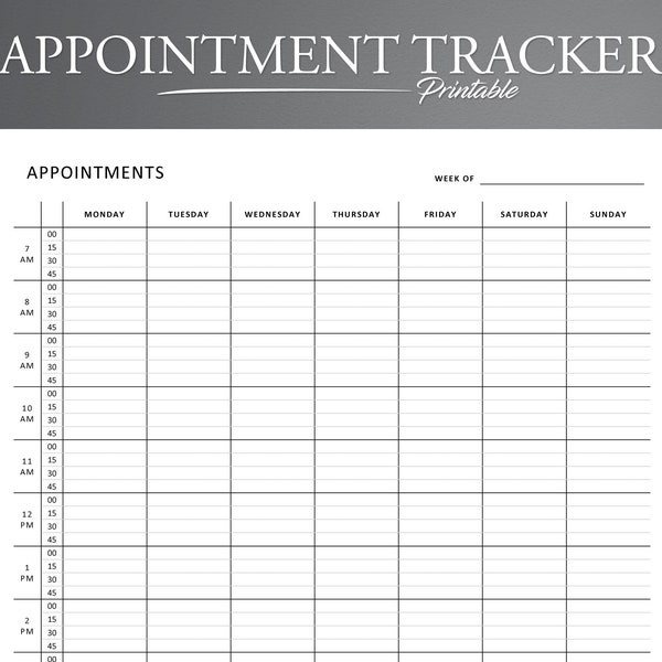 Druckbare Termin-Tracker. Terminbuch. Terminplaner. Terminplan.