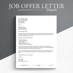 Plantilla de carta de oferta de trabajo profesional. Documentos de Google/Microsoft Word. Carta de Oferta de Empleo.