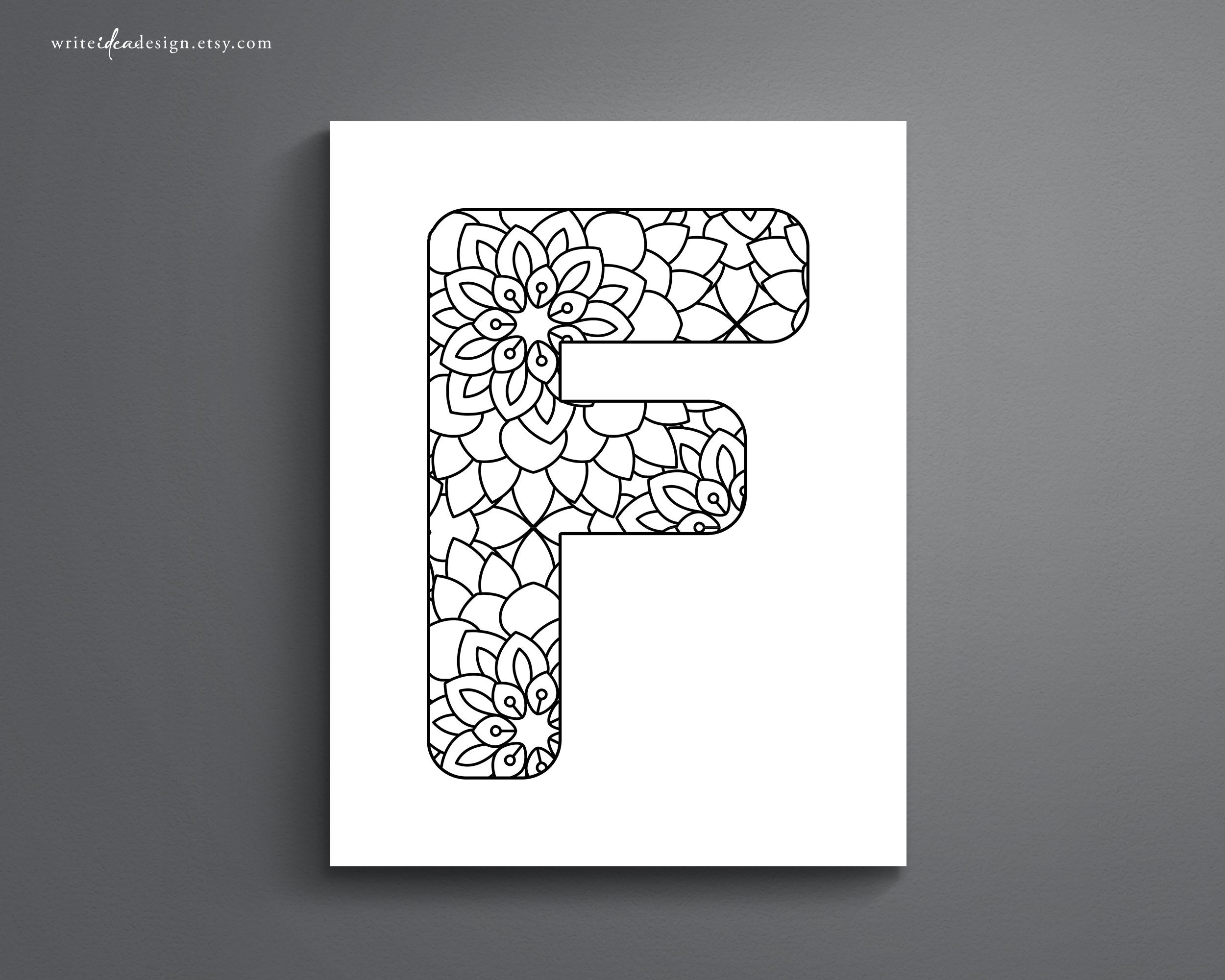 Mandala Alphabet Coloring Pages. Letter Coloring. Printable Letter ...