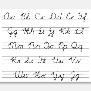 Cursive Alphabet Tracing Worksheet. Printable Trace the - Etsy