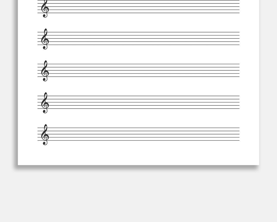 Printable Treble Clef Sheet Music for Letter/a4. Blank Music - Etsy