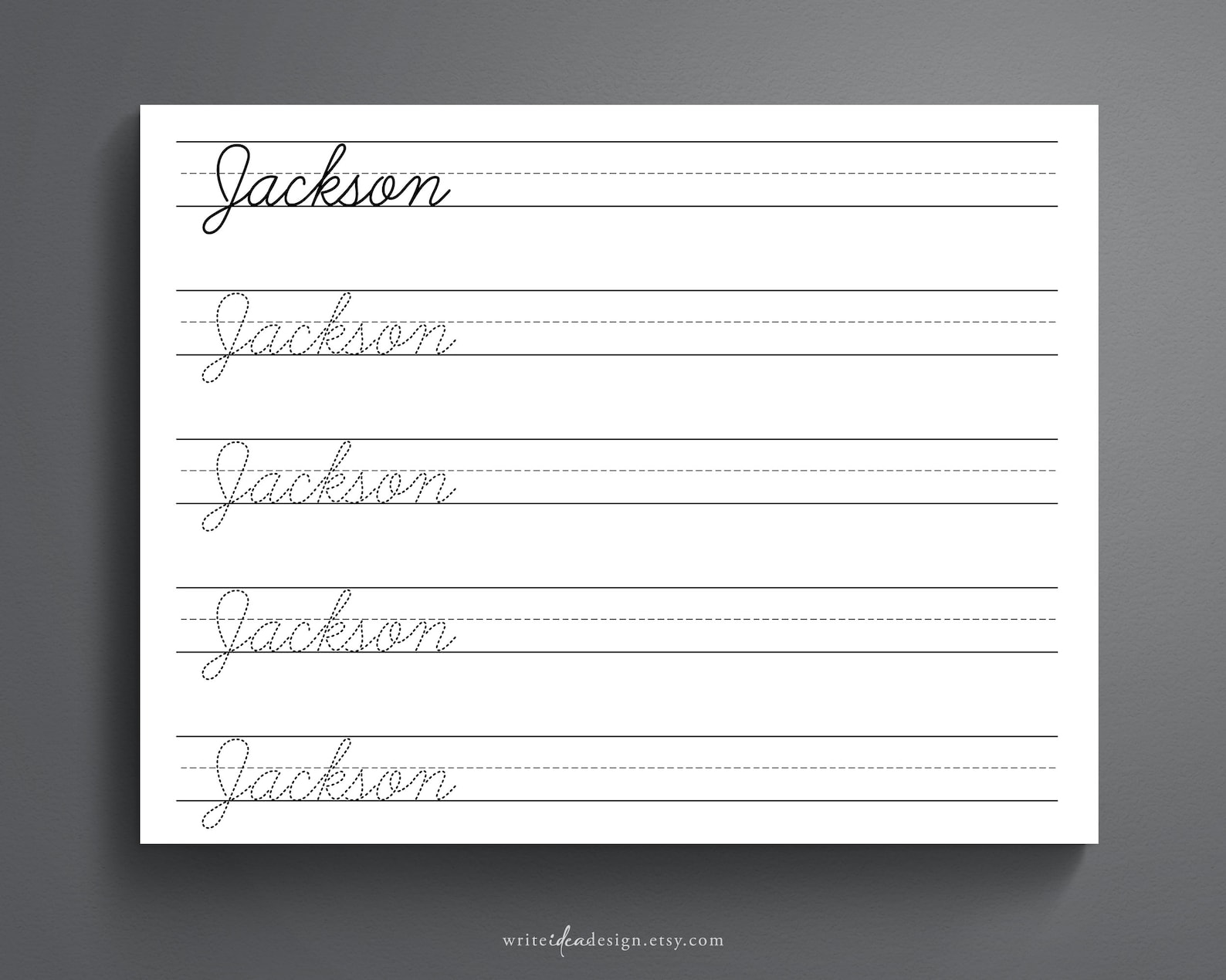Personalized Cursive Name Tracing Sheet. Cursive Name Writing. Cursive ...
