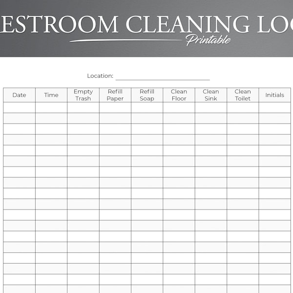 Checklist for Bathroom Cleaning Etsy