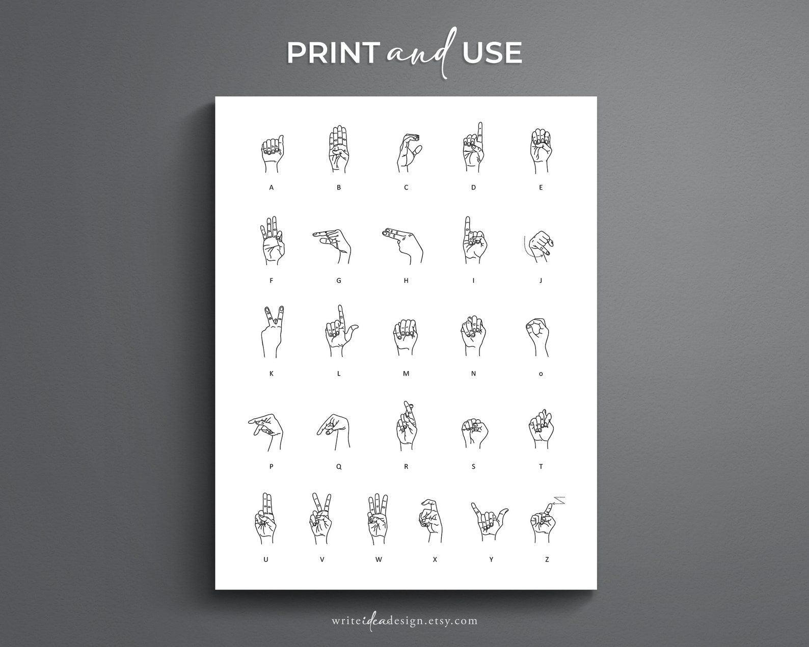 Sign Language For Guide ASL Alphabet Printable | Sign Language Guide (digital Download) - Etsy