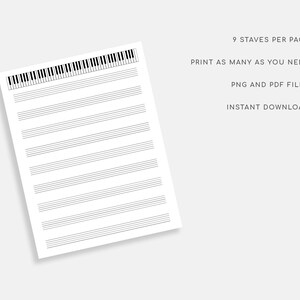 Printable Sheet Music With Piano for Letter/a4. Blank Sheet - Etsy