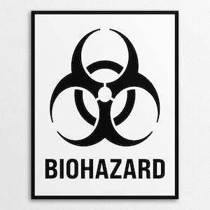 Printable Biohazard Sign in US Letter and A4 Sizes, Instant Download PNG/PDF