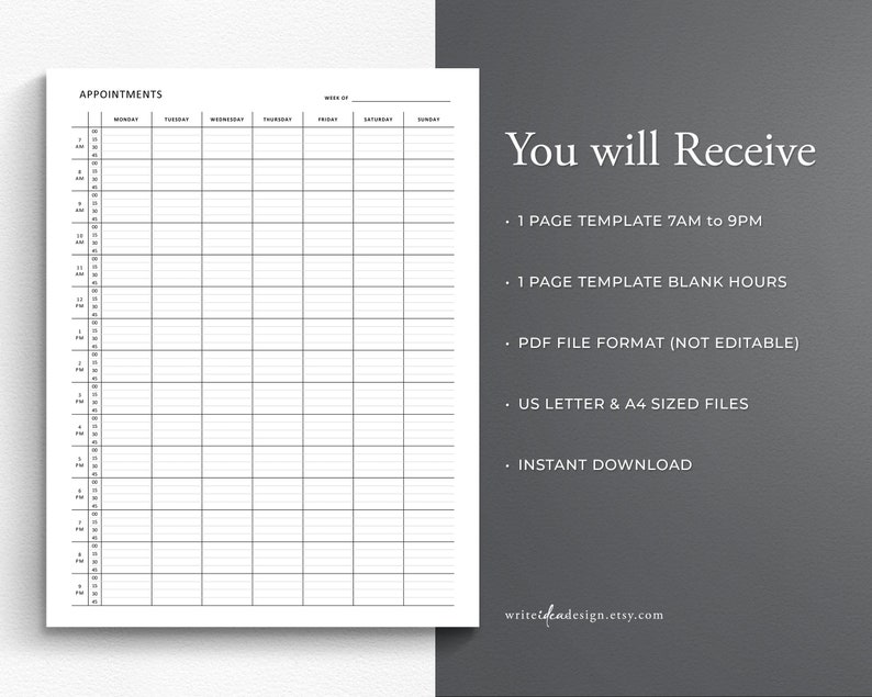 Printable Appointment Tracker. Appointment Book. Appointment Planner. Appointment Schedule. image 3