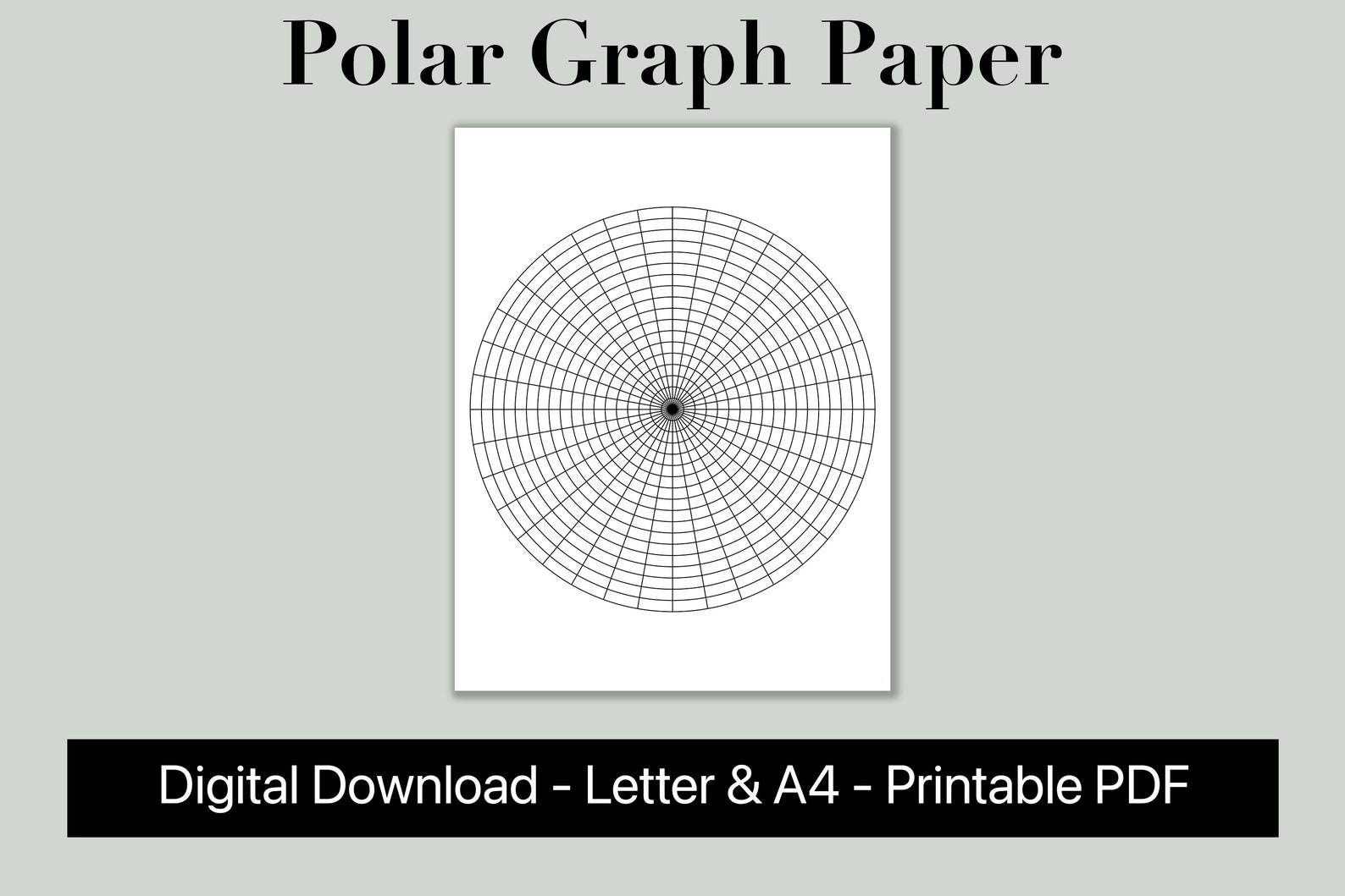 Printable Polar Graph Paper. Circular Graph Paper. Radial | Etsy Canada
