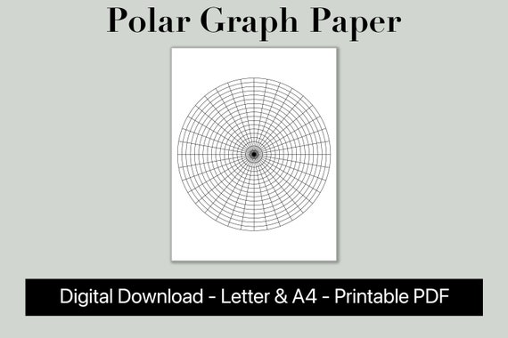 printable polar graph paper circular graph paper radial etsy