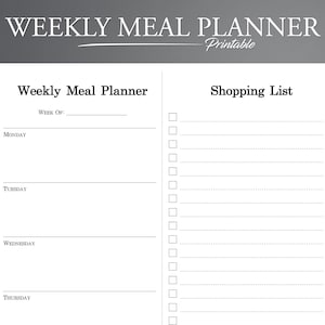 Afdrukbare weekplanner | Minimalistische boodschappenlijst (pdf)