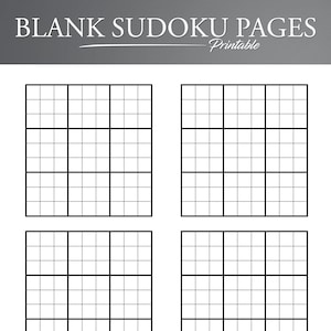 Pagine Sudoku vuote. Sudoku vuoto stampabile. Griglia del Sudoku. Fogli di gioco del Sudoku.