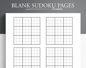 Sudoku Printable - Etsy