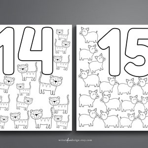 Number Coloring Pages 1-15. Preschool Activity. Toddler Coloring Page. Numbers Worksheet. image 8