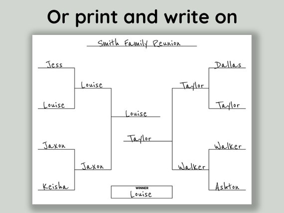 Free Printable Tournament Bracket Templates [6, 8, 10, 16 Teams] Excel