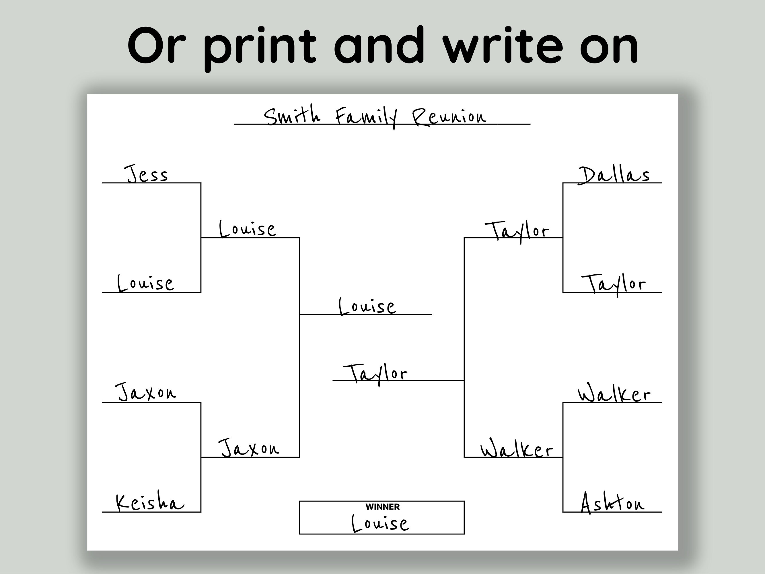 sports bracket printable 8 16 32 team bracket tournament