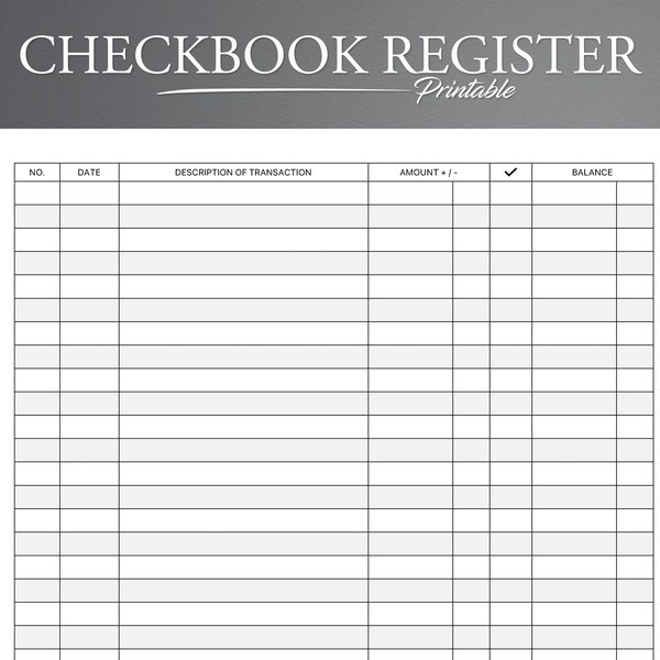 Printable Checkbook Register. Finance Tracker. Check Register. Financial Planner Insert. Bank Transaction Tracker