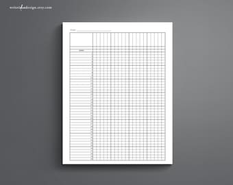 Printable Teacher Grade Book Tracker (Digital Download)