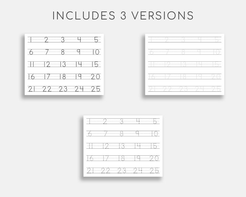 number-tracing-worksheet-1-25-printable-trace-numbers-etsy-uk