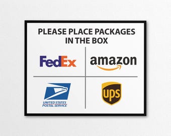 Printable Delivery Drop Off Sign: Please Place Packages Here (PDF + PNG)