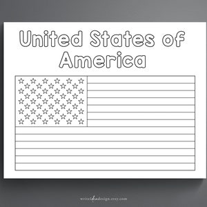 Printable USA Flag Coloring Page. American Flag Coloring Page. United