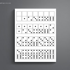 Printable Domino Set - 28 Double-six Dominoes on a Single Page ...