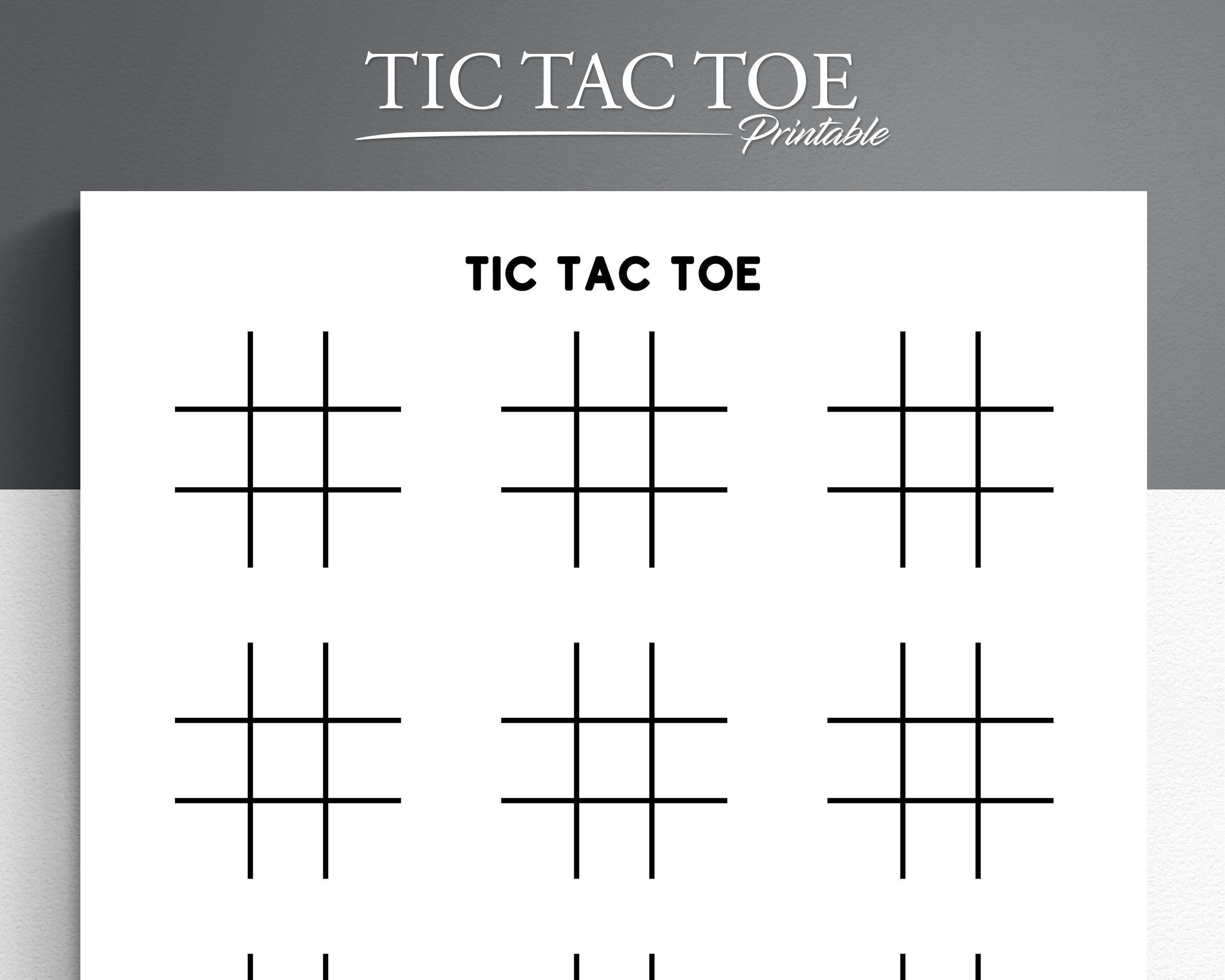 Printable Tic Tac Toe Game. Printable Game. Noughts and Etsy Canada