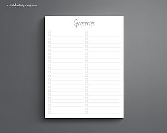 Printable Grocery List: Meal Planning Shopping Organizer (Digital Download)