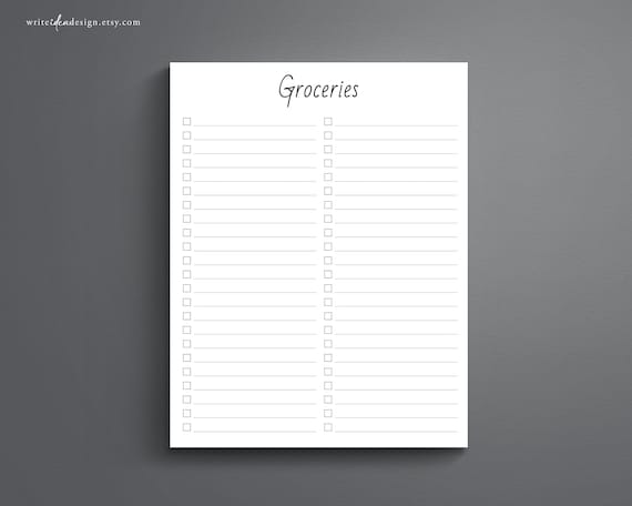 Printable Grocery List: Meal Planning Shopping Organizer (Digital Download)