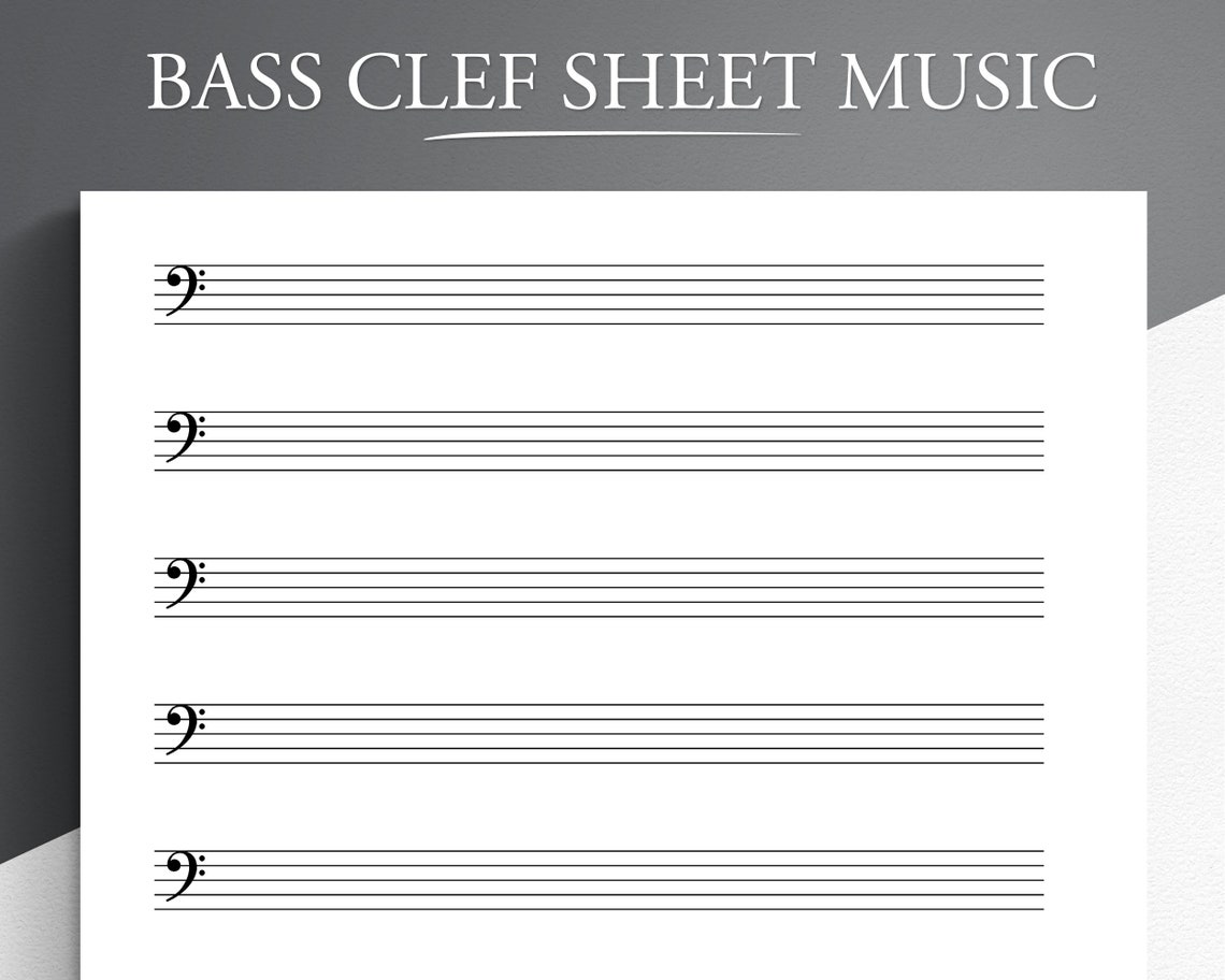 Printable Bass Clef Sheet Music for Letter/a4. Blank Music - Etsy