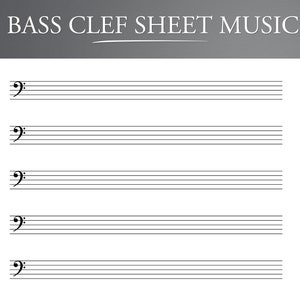 Printable Bass Clef Sheet Music for Letter/a4. Blank Music Bass Clef - Etsy