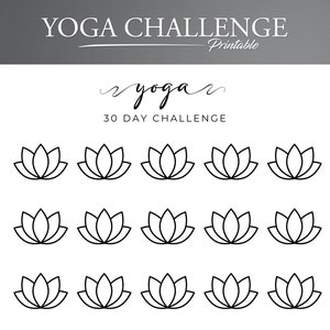 Yoga Challenge Printable. 30/60/90 Daily Yoga Practice Challenge. Yoga Journal. Daily Yoga Tracker.