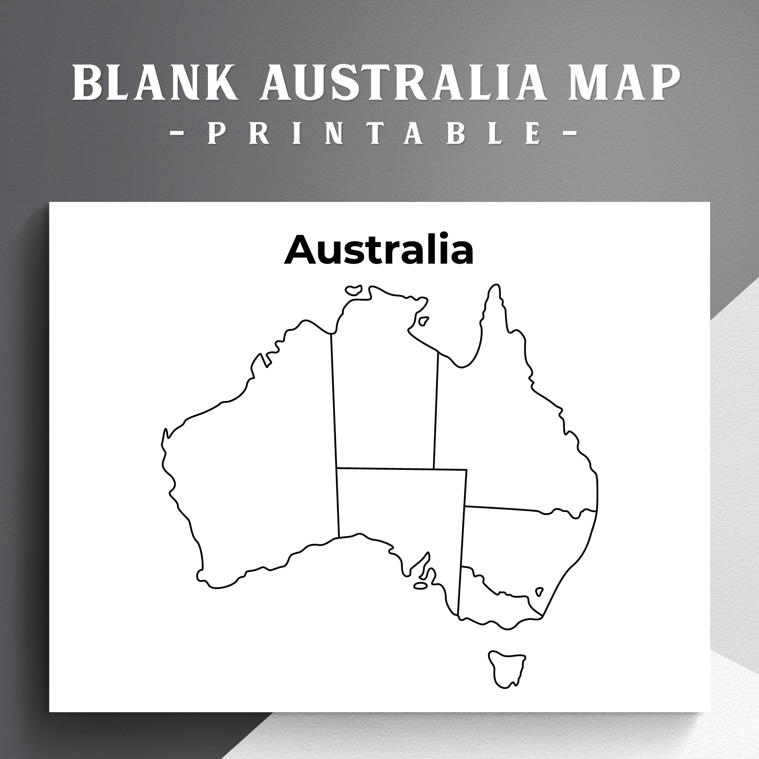 Printable Australia Map PDF + PNG | Blank Australia Outline Map With ...