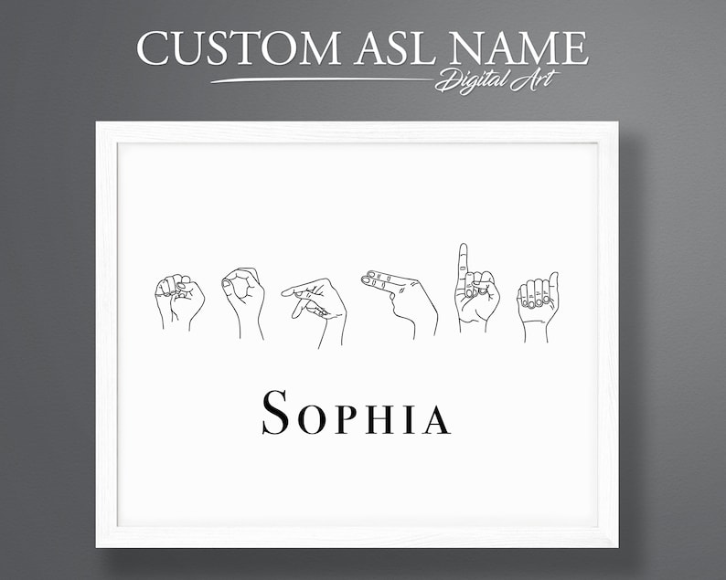 Custom ASL Name. Digital Download. American Sign Language Etsy